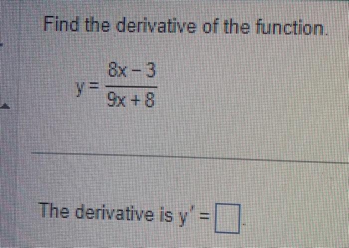 find derivative of y 8 wrt x