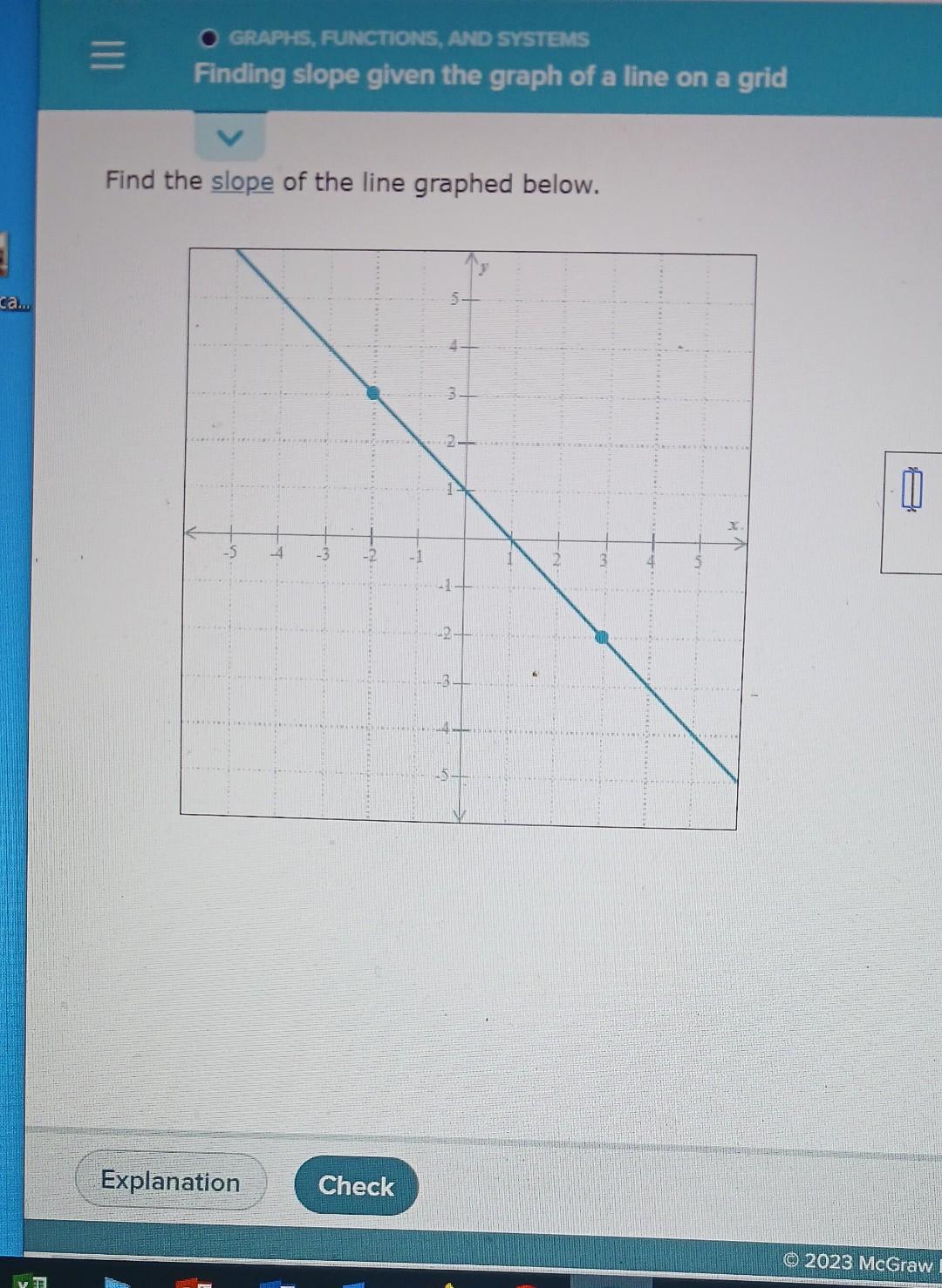 Solved Find the slope of the line graphed below. | Chegg.com