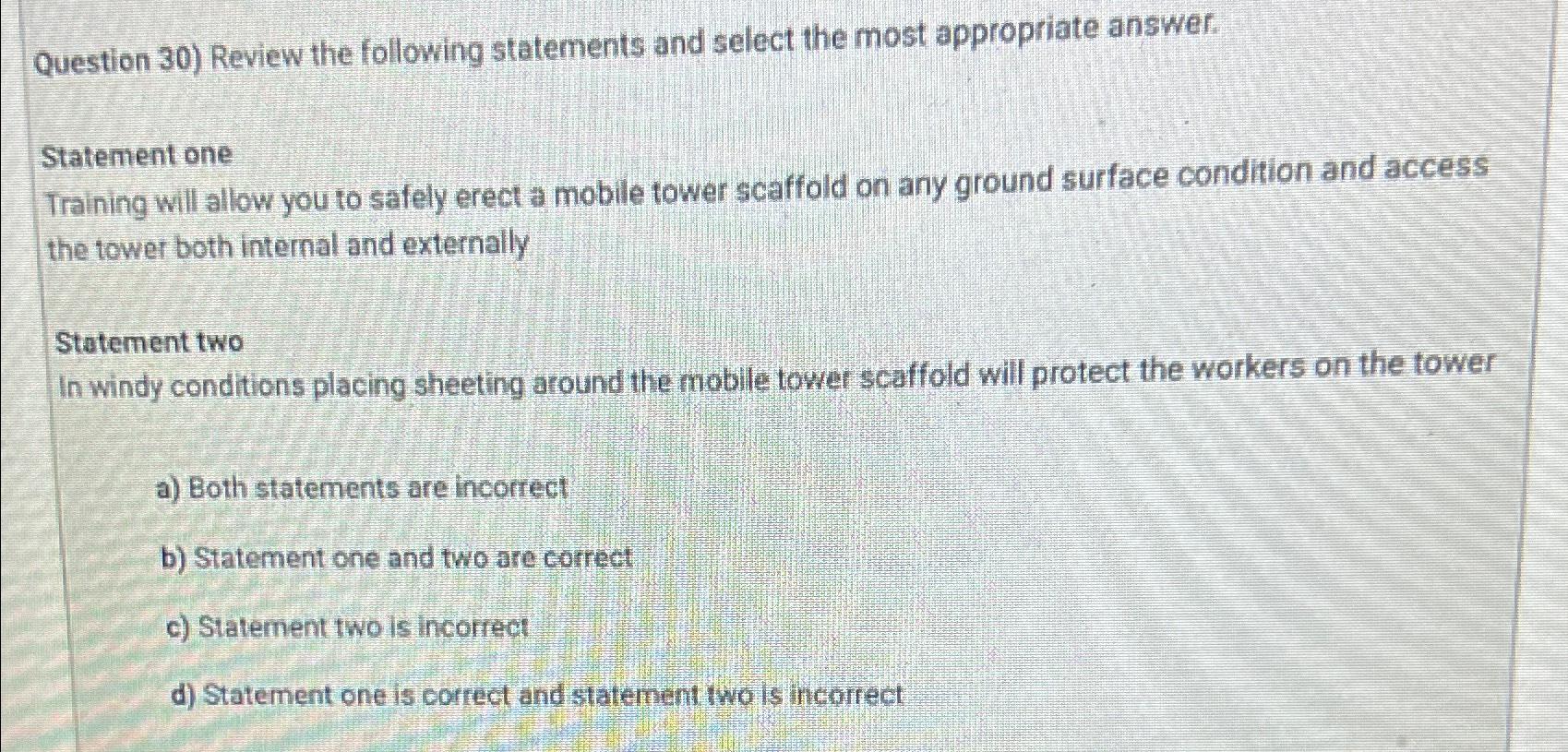 Solved Question 30) ﻿Review The Following Statements And | Chegg.com