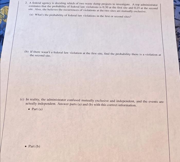 solved-2-a-federal-agency-is-deciding-which-of-two-waste-chegg