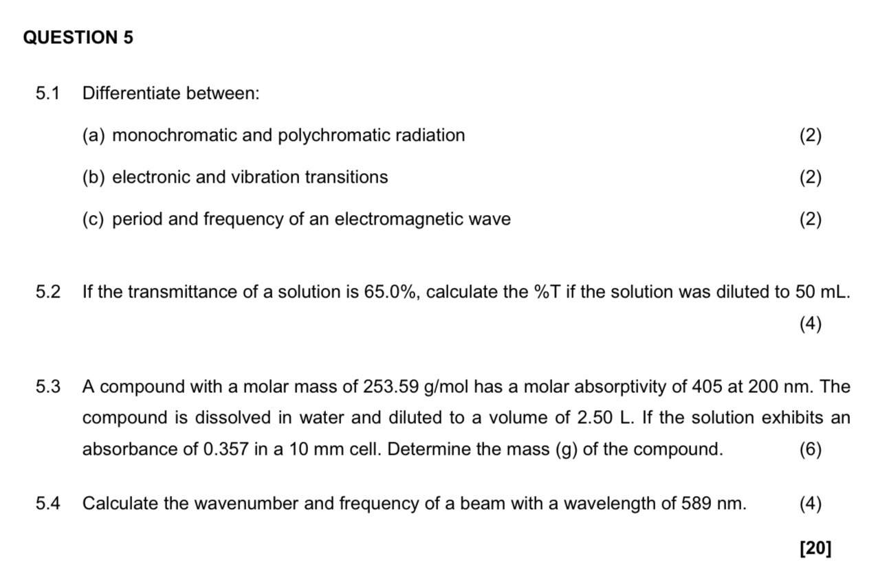 Calculating Moles Questions Solved QUESTION 55.1 Differentiate between:(a) | Chegg.com