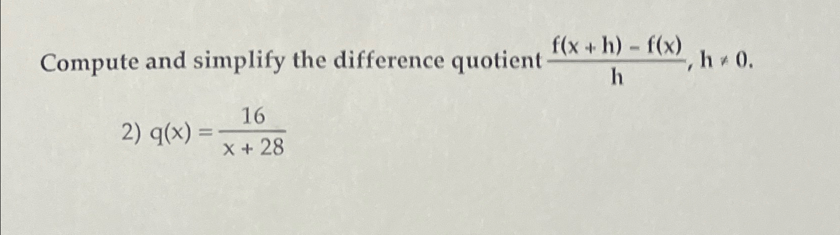 Compute and simplify the difference quotient | Chegg.com