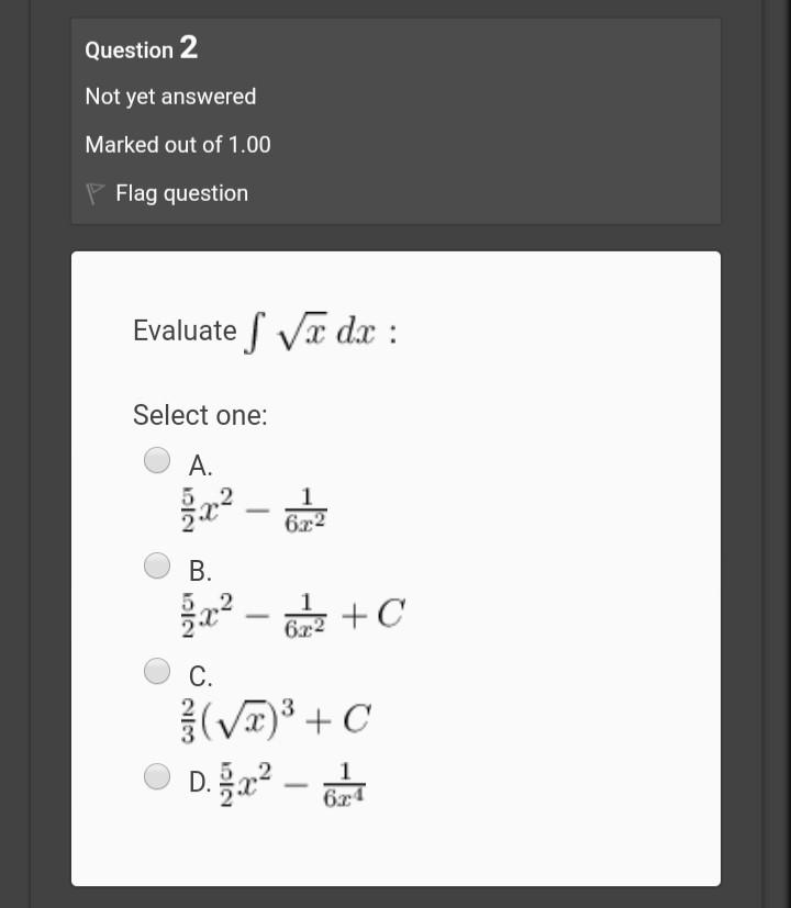 Solved Question 5 Not Yet Answered Marked Out Of 1 00 P F Chegg Com