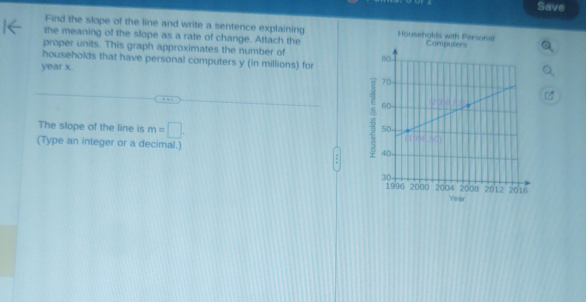 Solved Find the slope of the line and write a sentence