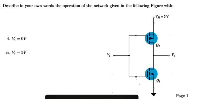 Solved Describe in your own words the operation of the | Chegg.com