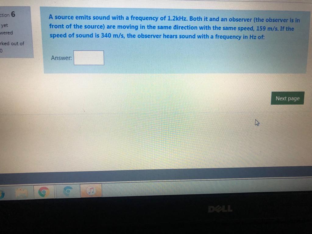 Solved tion 6 yet wered A source emits sound with a | Chegg.com