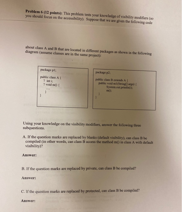 Solved Problem 6 (12 Points): This Problem Tests Your | Chegg.com