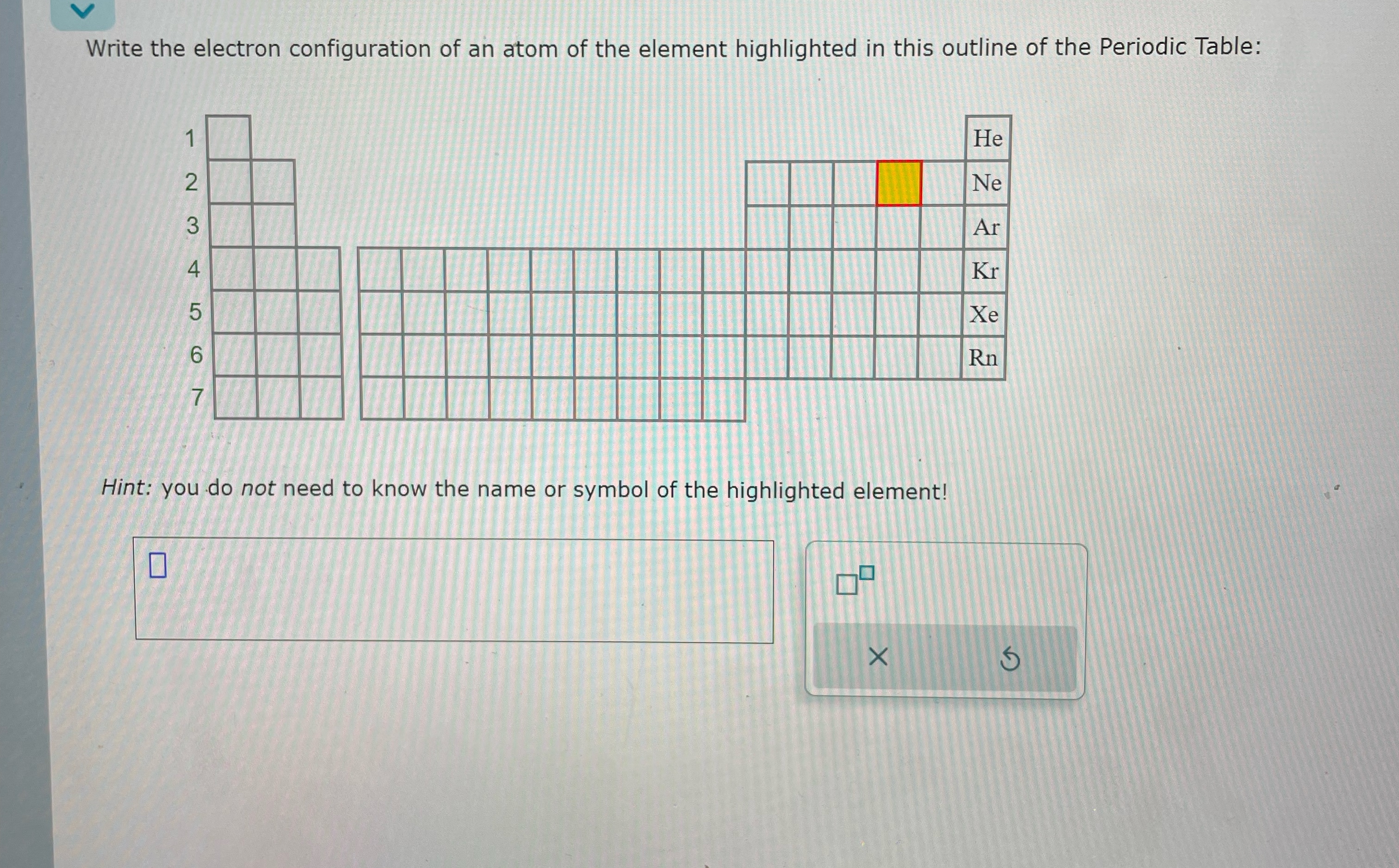 Solved Write the electron configuration of an atom of the | Chegg.com