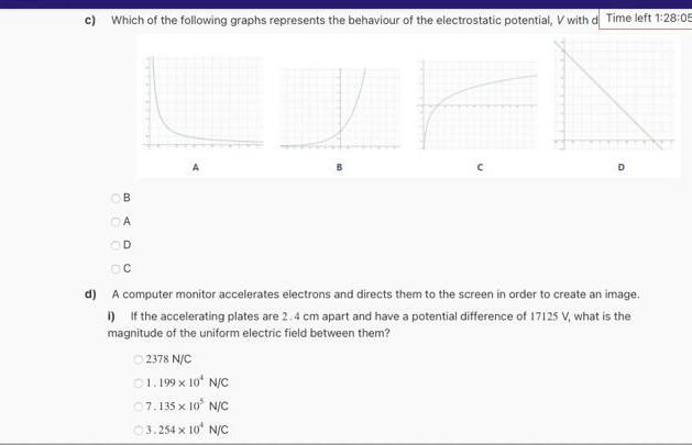 Solved c) Which of the following graphs represents the | Chegg.com