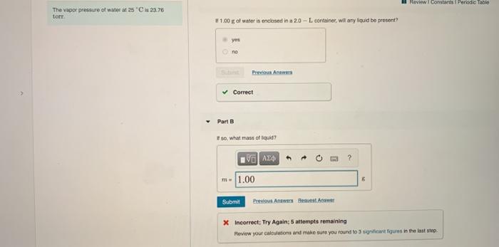 Solved Review Constants Periodic Table The vapor pressure of | Chegg.com