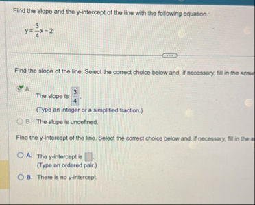 Solved Find the slope and the y-intercept of the line with | Chegg.com