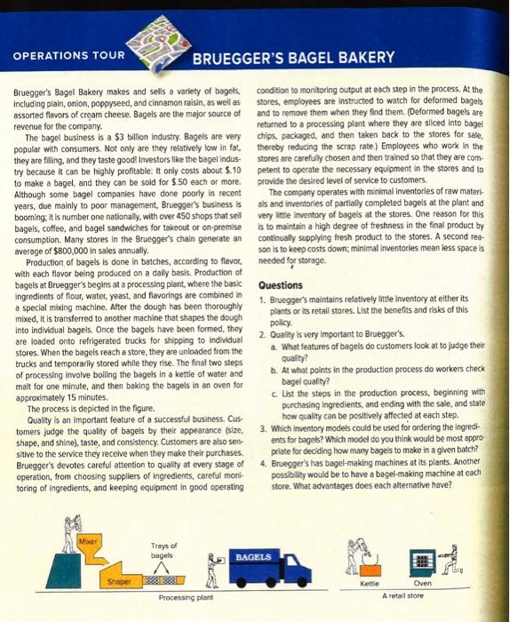 OPERATIONS TOUR BRUEGGER'S BAGEL BAKERY Bruegger's