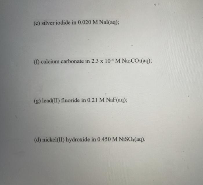 Solved Calculate The Molar Solubulity Of Each Substance Chegg Com   Image