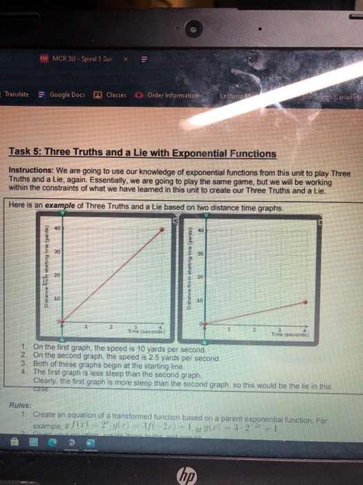 Three Truths and a Lie with Exponential | Chegg.com