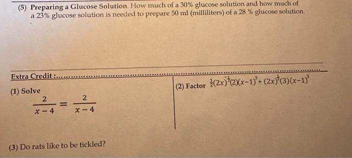 how to make 5 glucose solution