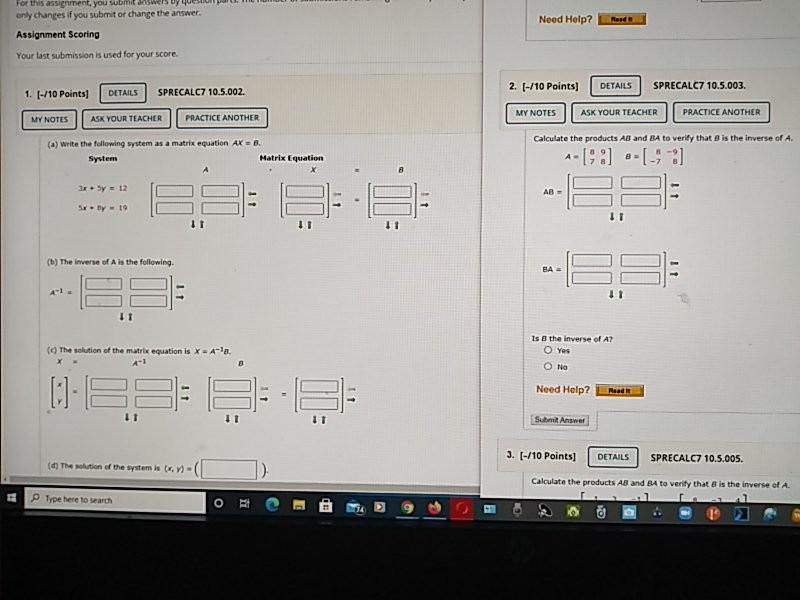 Solved Need Help? For this assignment you submit only | Chegg.com