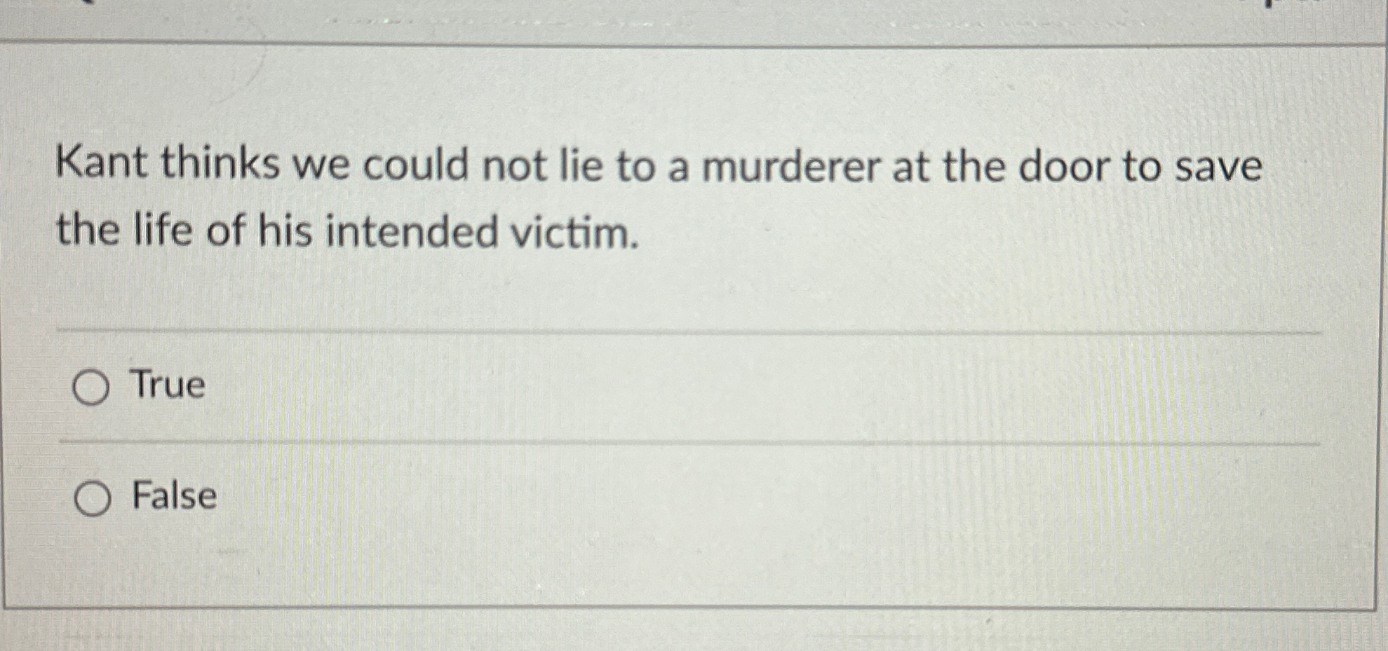 Solved Kant thinks we could not lie to a murderer at the | Chegg.com