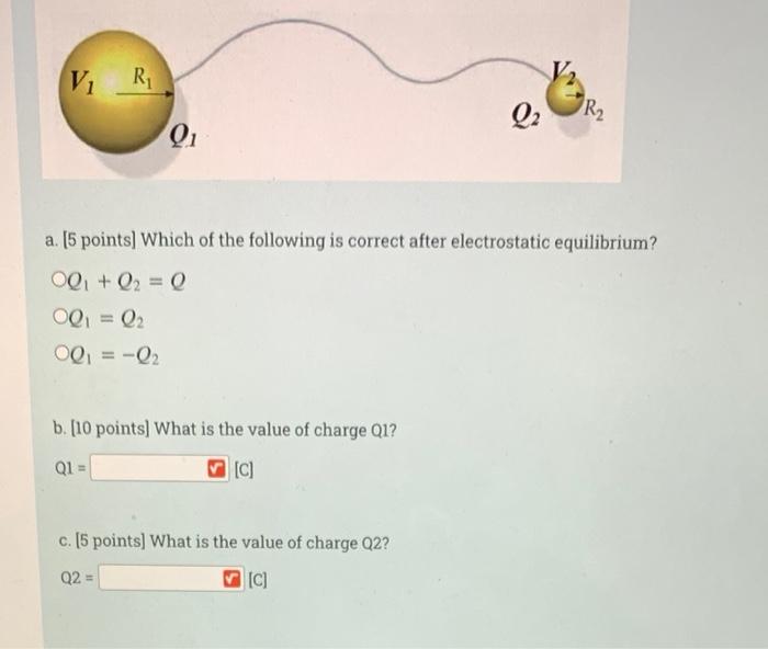 Solved Two Spherical Conductors Of Radius R1 = 7 Cm And R2 = | Chegg.com