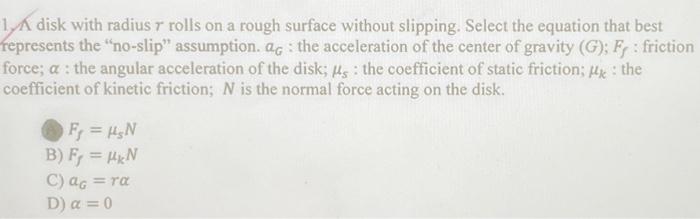 Solved A disk with radius r rolls on a rough surface without | Chegg.com