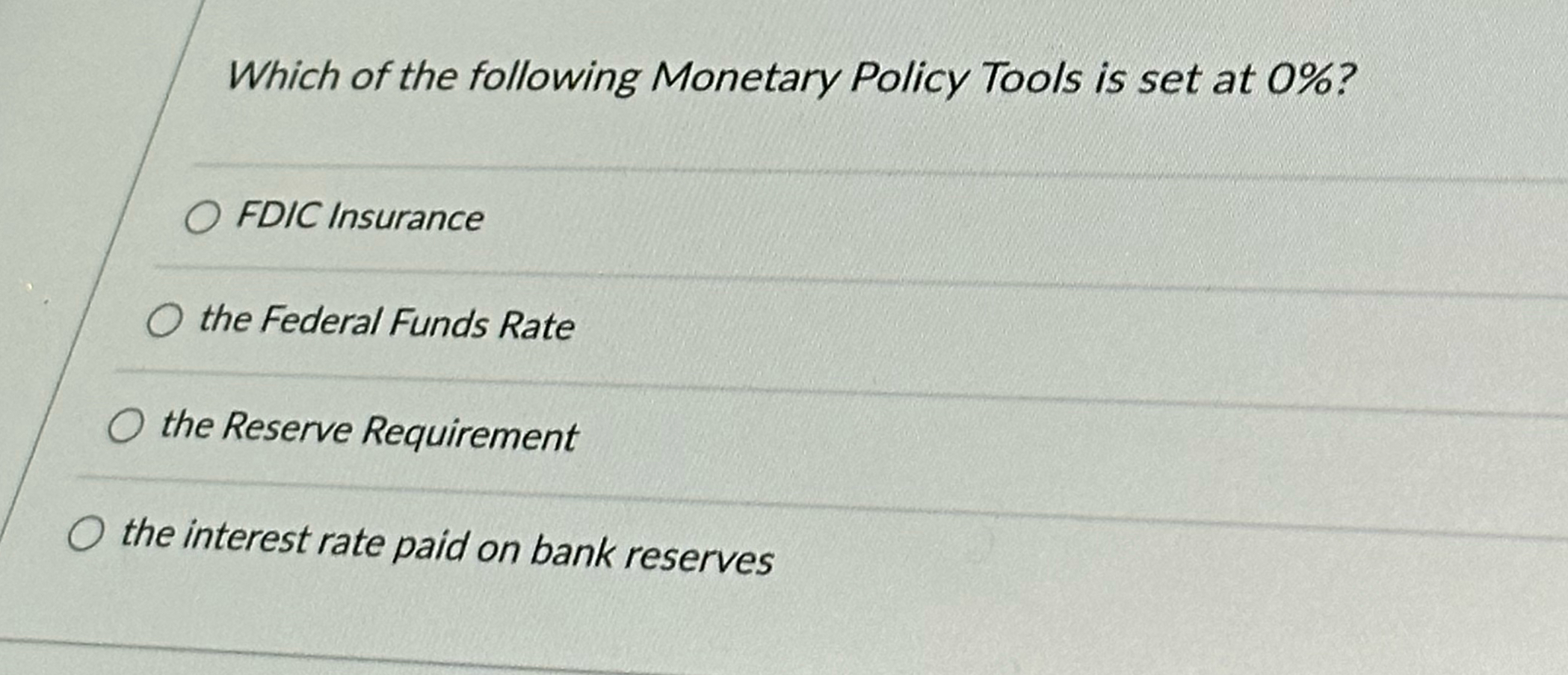 Solved Which of the following Monetary Policy Tools is set | Chegg.com