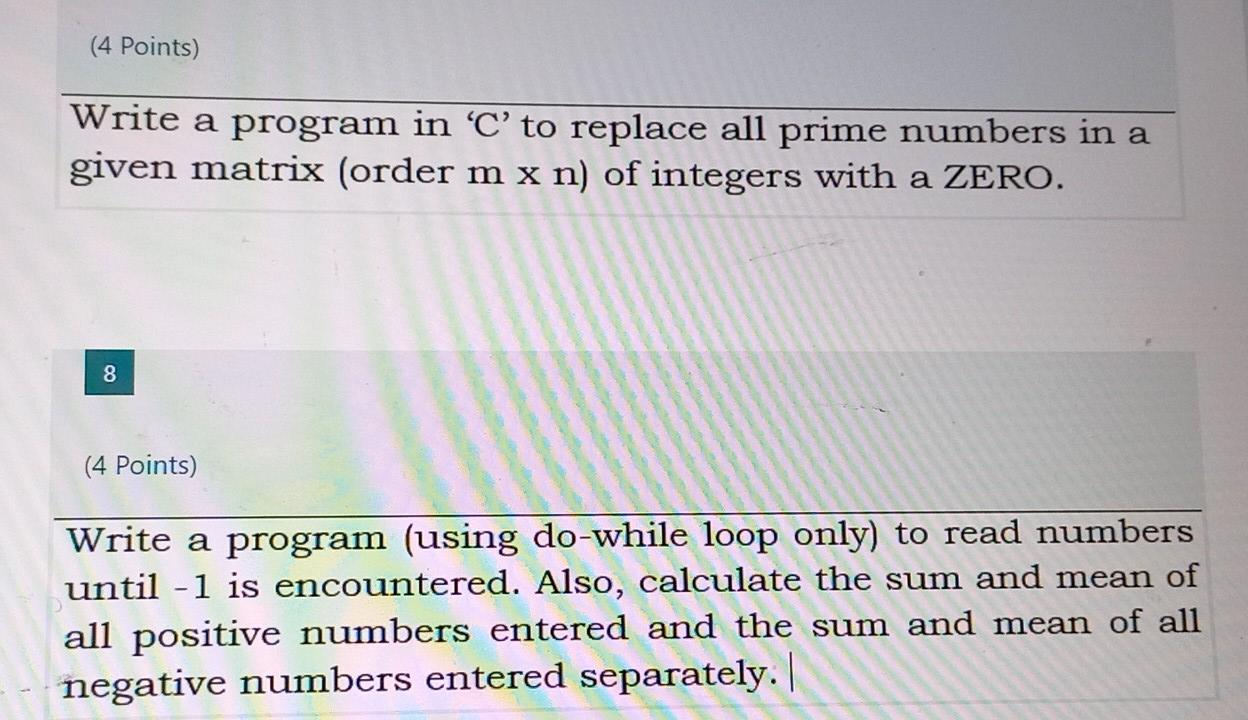 Solved (4 Points) Write a program in 'C' to replace all | Chegg.com
