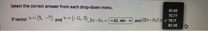 Solved Select the correct answer from each drop-down menu. | Chegg.com