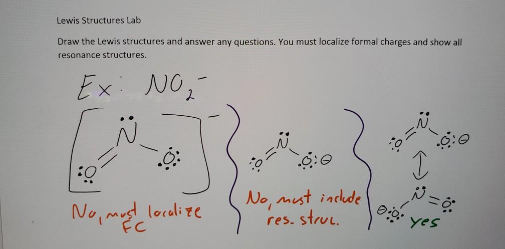 Solved Lewis Structures Lab Draw the Lewis structures and | Chegg.com