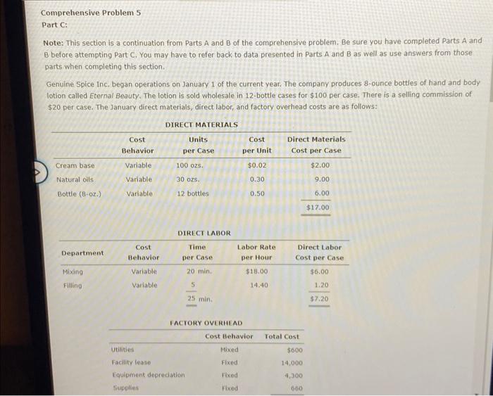 Comprehensive Problem 5 Part C: Note: This Section Is | Chegg.com