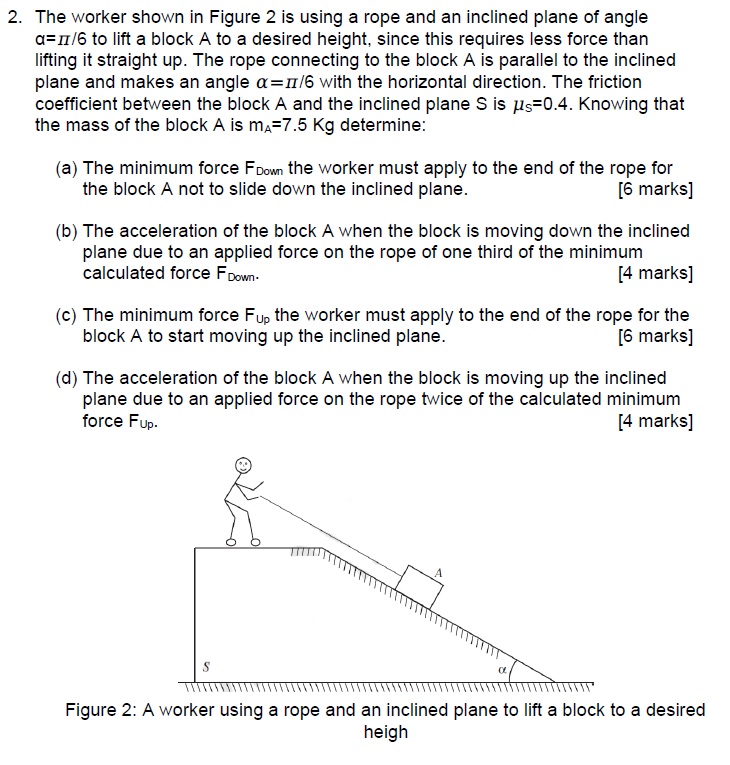 Solved The worker shown in Figure 2 ﻿is using a rope and an | Chegg.com