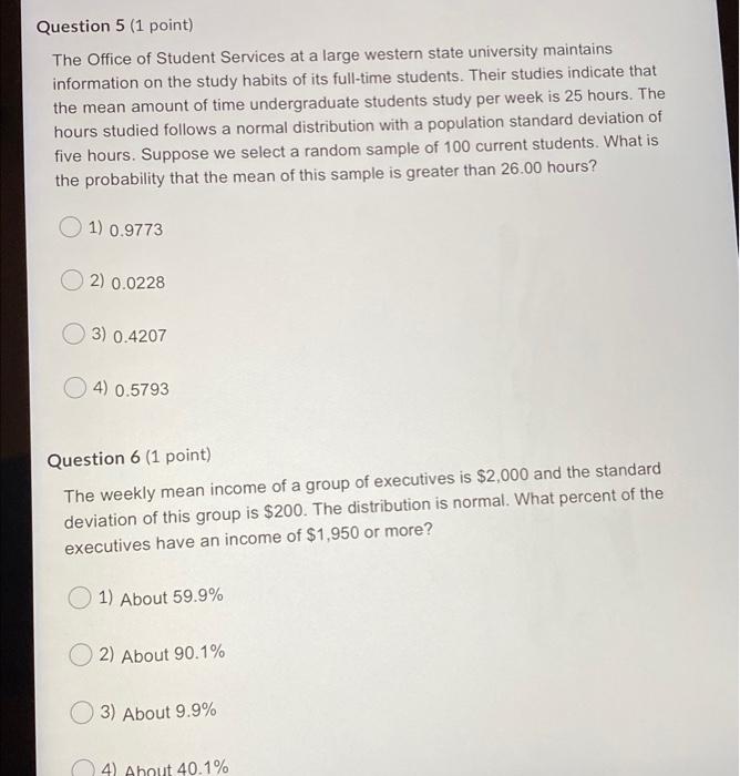 Solved Question 5 (1 point) The Office of Student Services