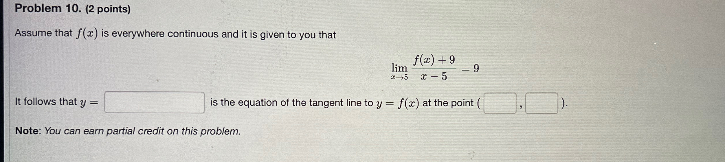 Solved Problem 10. (2 ﻿points)Assume that f(x) ﻿is | Chegg.com