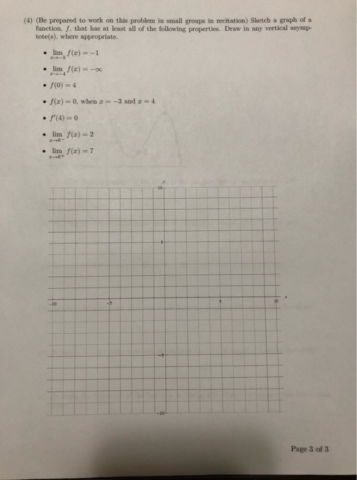 Solved 3) Use the graph of the function below to answer the | Chegg.com