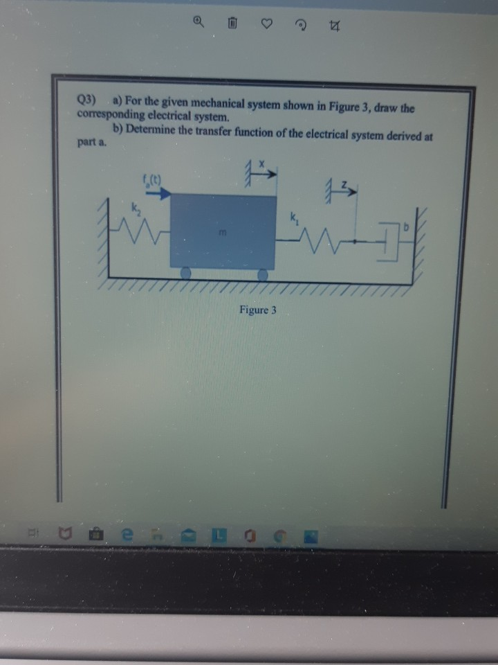 Solved Q3) a) For the given mechanical system shown in | Chegg.com