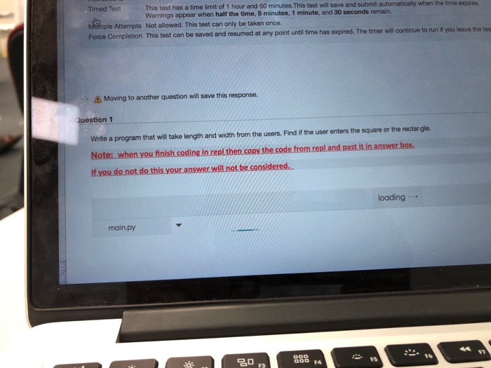 Solved This test has a time limit of 1 hour and 50 minutes. | Chegg.com