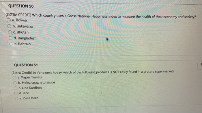 Solved QUESTION 50 EXTRA CREDIT Which Country Uses A Gross Chegg