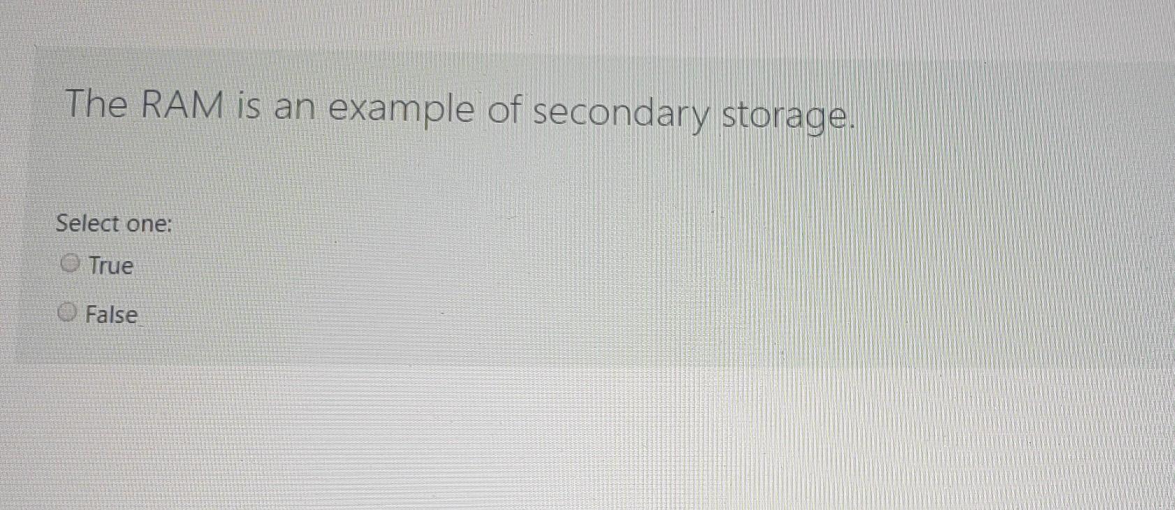 Ram is an deals example of storage