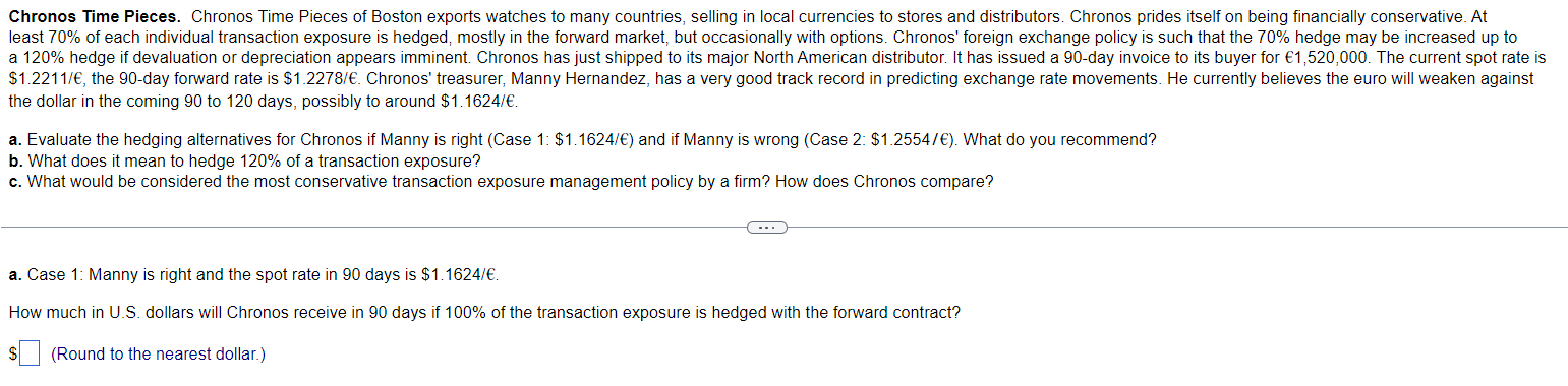 Solved Chronos Time Pieces. Chronos Time Pieces of Boston | Chegg.com