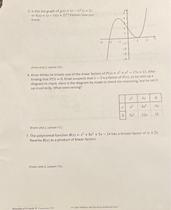 unit 5 lesson 14 cumulative practice problems