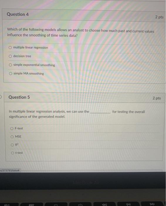 Solved Question 4 2 pts Which of the following models allows | Chegg.com