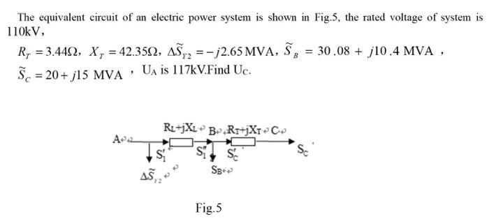 Solved The equivalent circuit of an electric power system is | Chegg.com