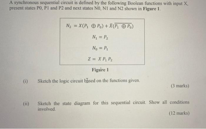 Solved A synchronous sequential circuit is defined by the | Chegg.com