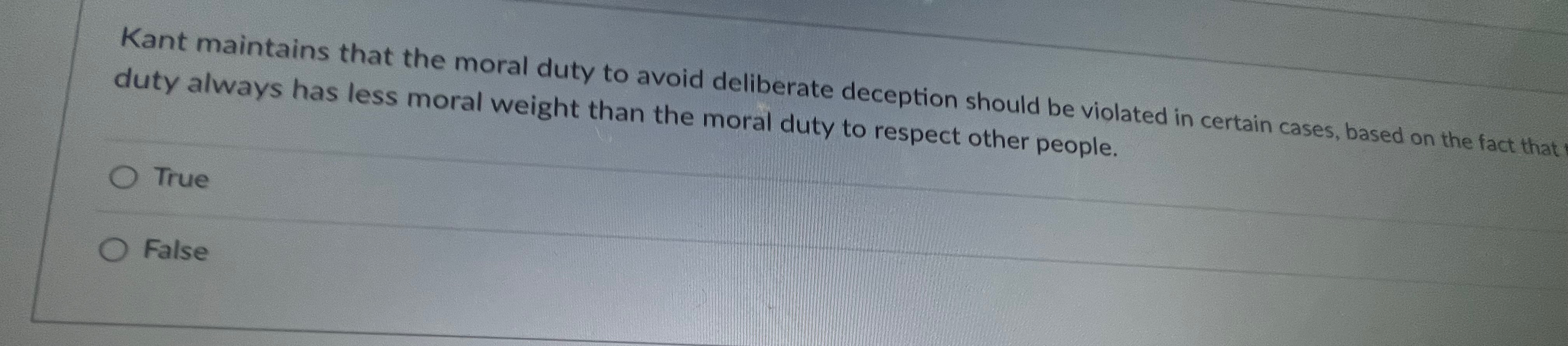Solved Kant maintains that the moral duty to avoid | Chegg.com