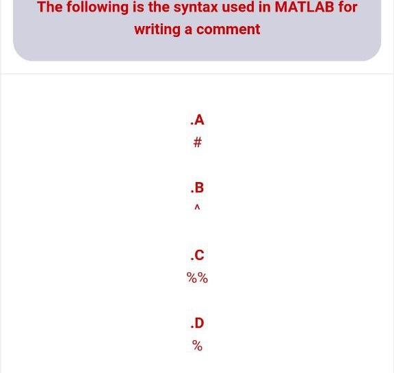 Solved The following is the syntax used in MATLAB for | Chegg.com