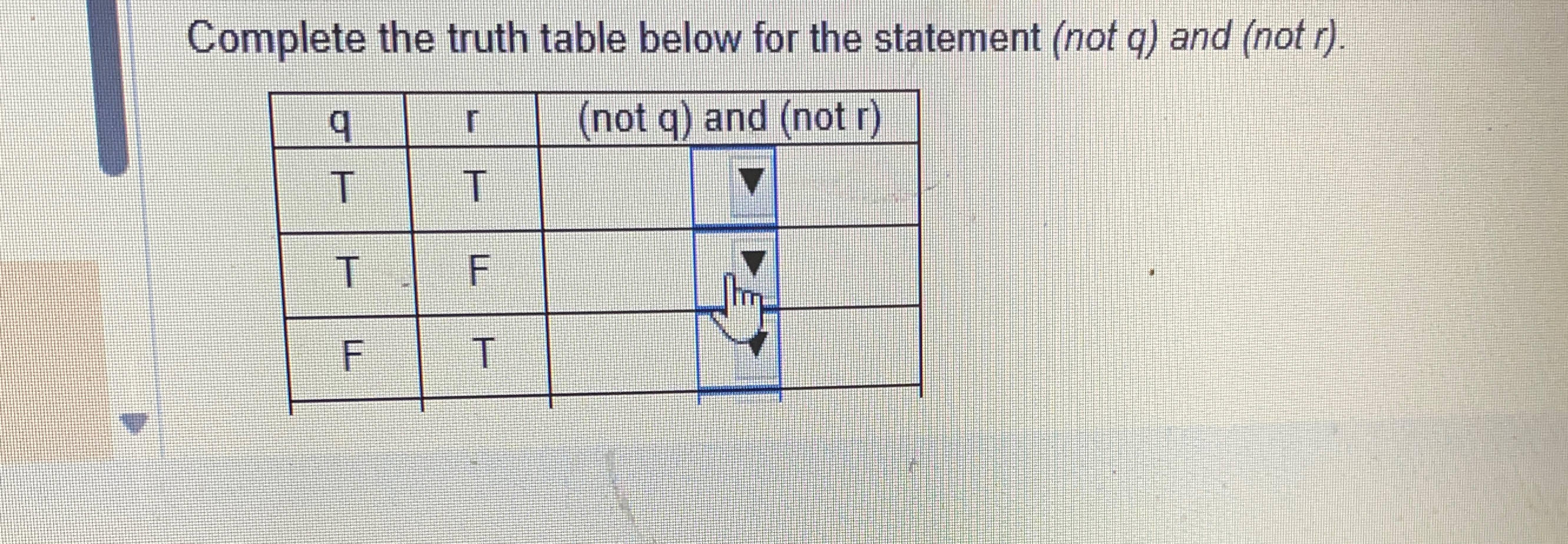 Solved Complete the truth table below for the statement (not | Chegg.com