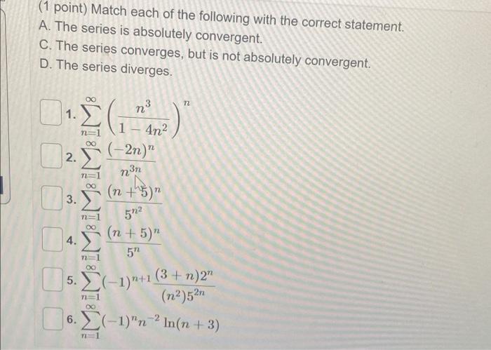 Solved Point Match Each Of The Following With The Chegg Com