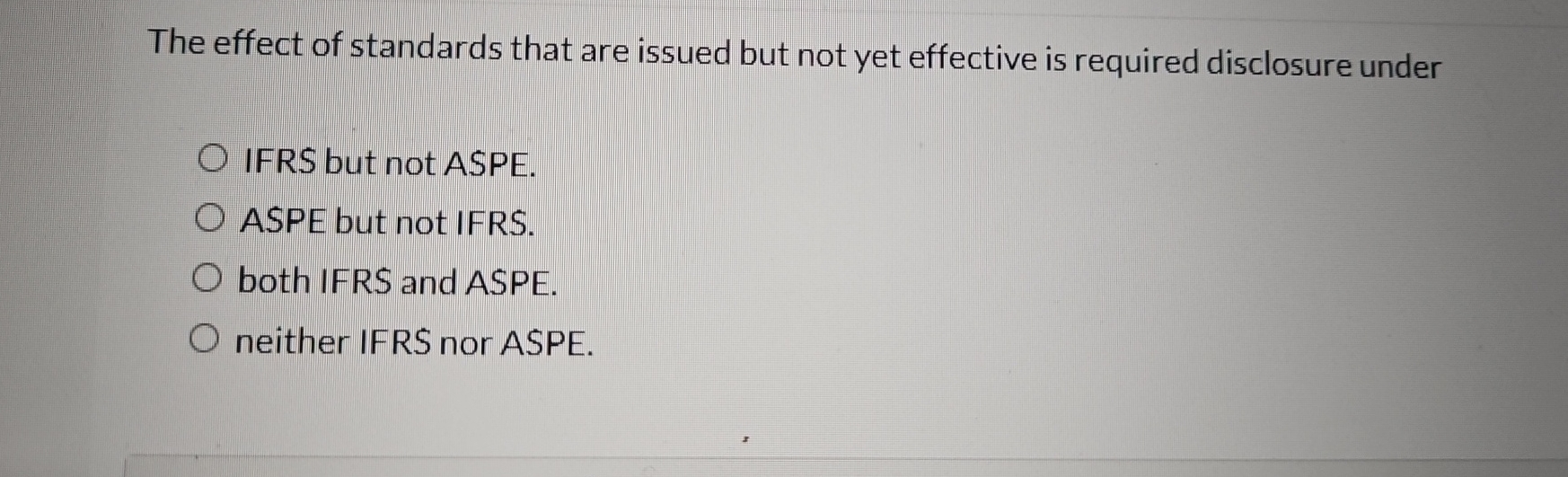 Solved The effect of standards that are issued but not yet