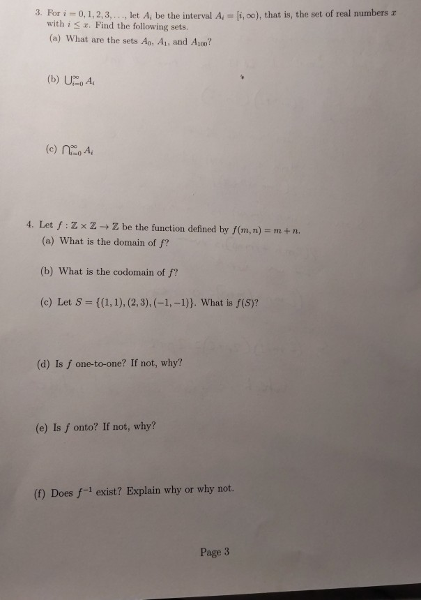 Solved 3 For I 0 1 2 3 Let A Be The Interval A Chegg Com