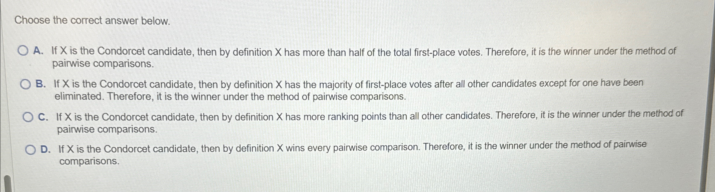 Solved Choose the correct answer below.A. ﻿If x ﻿is the | Chegg.com