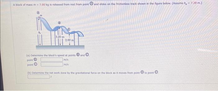 Solved A Block Of Mass M=7.00 Kg Is Released From Rest From | Chegg.com