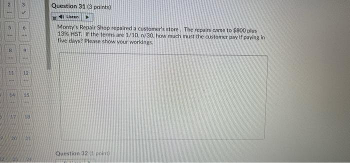 Solved 2 3 2 Question 31 (3 points) | Chegg.com